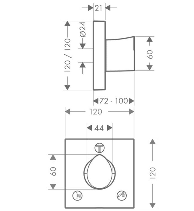 Mặt Nạ Sen Tắm Âm Tường Đức Axor Starck Organic 12731000