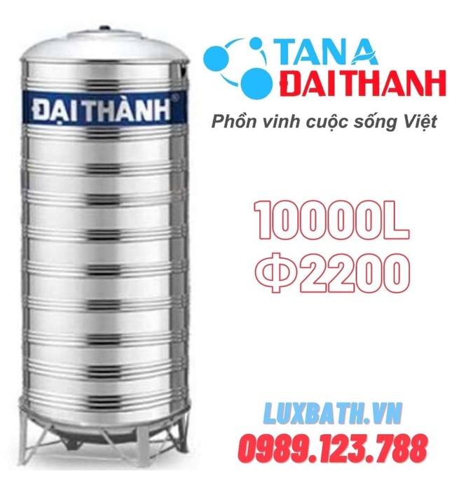 Bồn Inox Công Nghiệp Tân Á Đại Thành 10000L Đứng Phi 2200 TA 10000D F2200