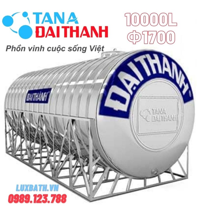 Bồn Inox Công Nghiệp Tân Á Đại Thành 10000L Nằm Phi 1700 TA 10000N F1700