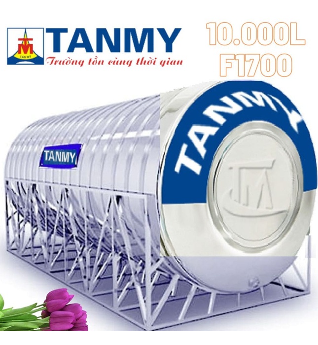 Bồn Inox Công Nghiệp Tân Mỹ 10000L Nằm Phi 1700 TM 10000N F1700
