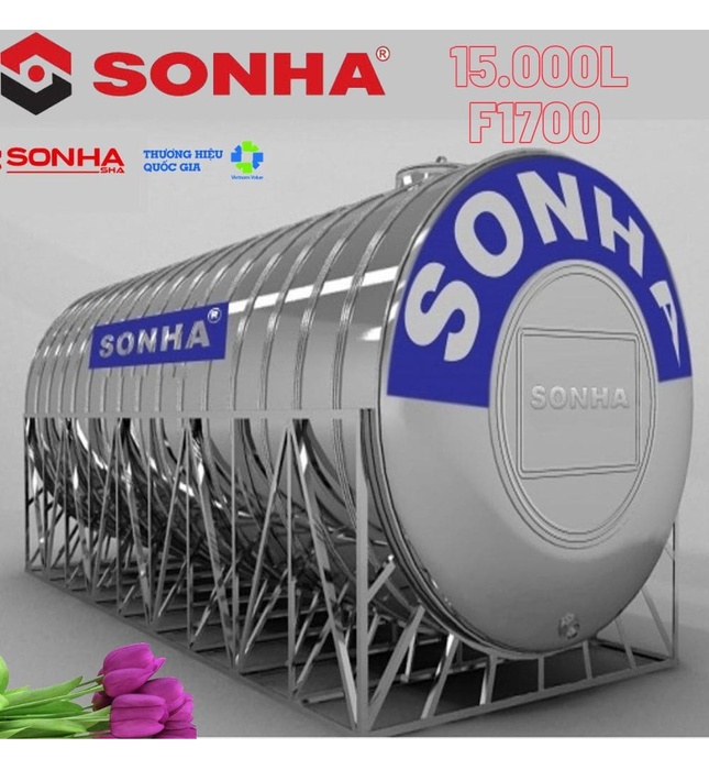 Bồn Inox Công Nghiệp Sơn Hà 15000L Nằm Phi 1700 SH 15000.N F1700