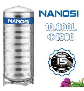 Bồn Inox Công Nghiệp Nanosi 10000L Đứng Phi 1900 NA 10000D F1900