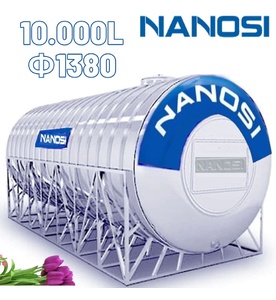 Bồn Inox Công Nghiệp Nanosi 10000L Ngang Phi 1380 NA 10000N F1380