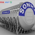 Bồn Inox Công Nghiệp Sơn Hà 10000L Nằm Phi 2200 SH 10000N F2200