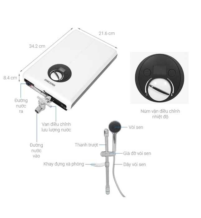 Máy Nước Nóng Trực Tiếp Đức Stiebel Eltron XGLP 45 EC Kèm Sen Bơm Trợ Lực