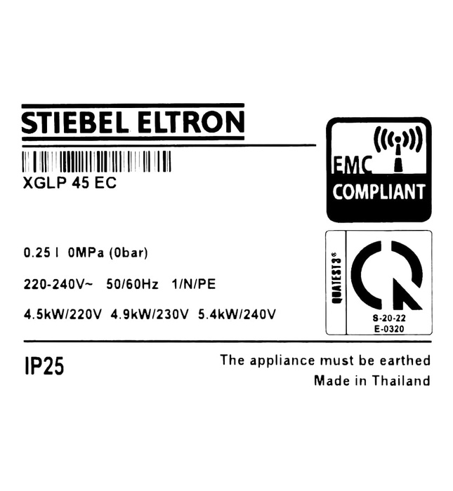 Máy Nước Nóng Trực Tiếp Đức Stiebel Eltron XGLP 45 EC Kèm Sen Bơm Trợ Lực