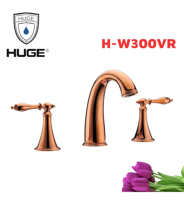 Vòi chậu Lavabo nóng lạnh 3 lỗ Huge H-W300VR