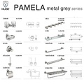 Bộ Phụ Kiện Nhà Tắm Huge Pamela metal grey