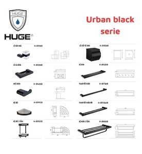 Bộ Phụ Kiện Nhà Tắm Huge Urban black serie