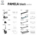 Bộ Phụ Kiện Nhà Tắm Huge Pamela matte black