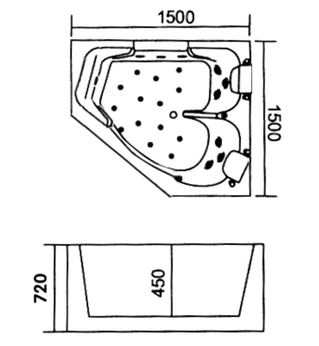 Bồn Tắm Massage Huge D-8822