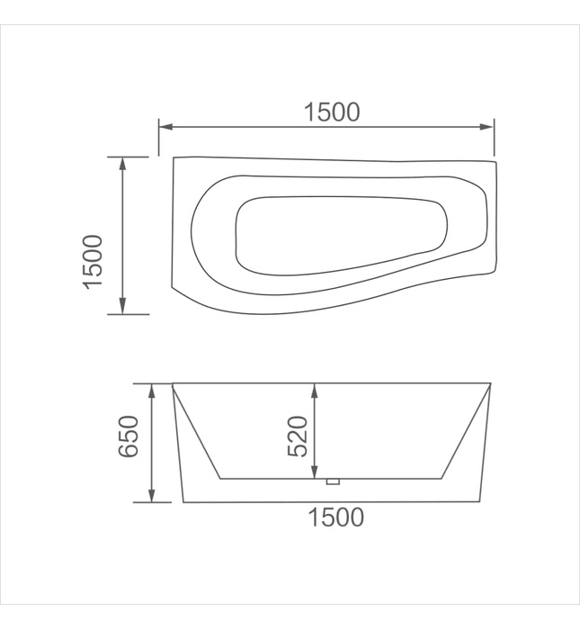 Bồn Tắm Massage Yếm Trái Huge B-2225L
