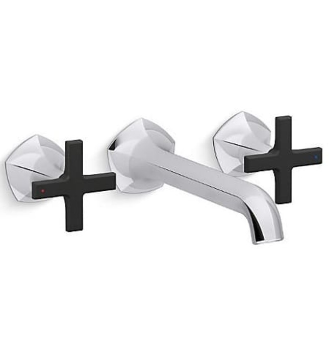 Vòi Lavabo Nóng Lạnh Âm Tường Mỹ Kohler Occasion K-EX27103T-3-BL