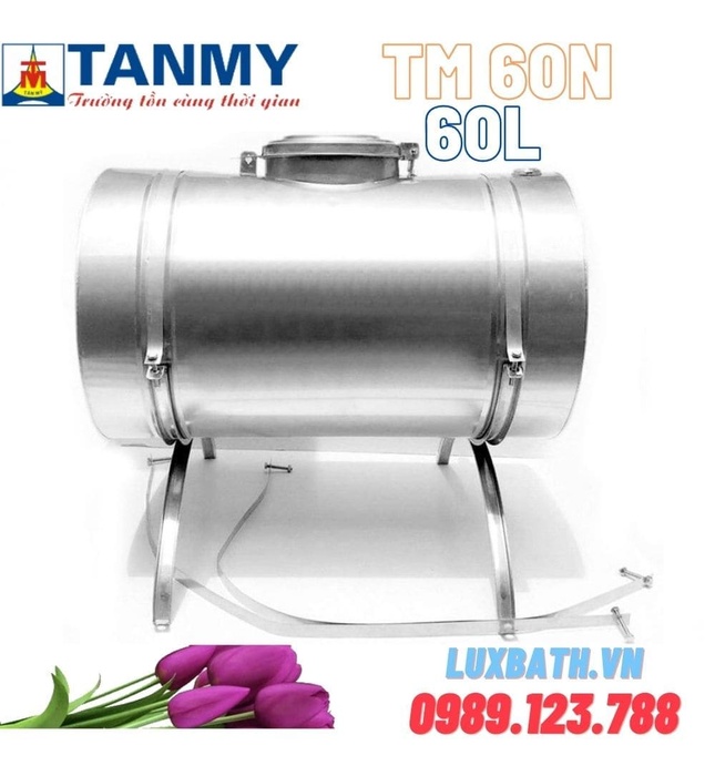 Bình Bồn Nước Phụ Inox Tân Mỹ 60l Ngang TM 60N