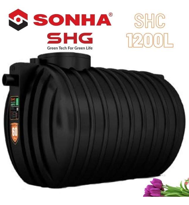 Bể Phốt Tự Hoại 2 Ngăn Septic Sơn Hà Xanh 1200L Ngang SHC 1200SE N