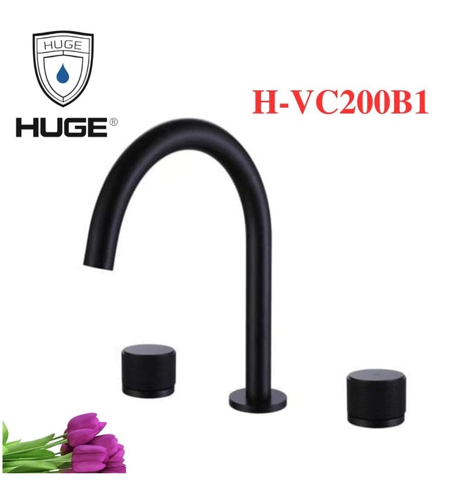 Vòi chậu Lavabo nóng lạnh 3 lỗ Huge H-VC200B1 