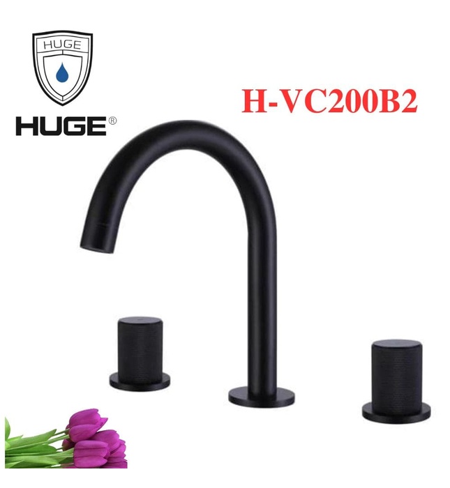 Vòi chậu Lavabo nóng lạnh 3 lỗ Huge H-VC200B2