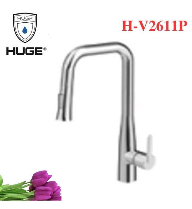 Vòi chậu rửa bát dây rút Huge H-V2611P