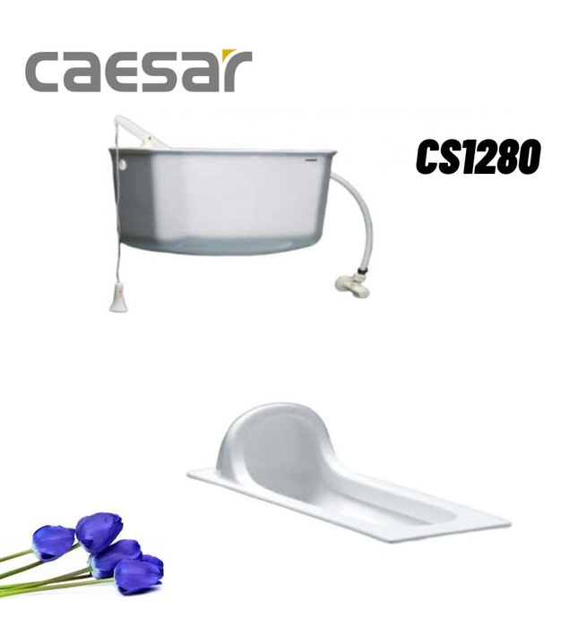 Bồn Cầu Xổm Caesar CS1280 (gồm két nước treo)