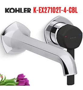 Vòi Lavabo Âm Tường Mỹ Kohler Occation K-EX27102T-4-CBL