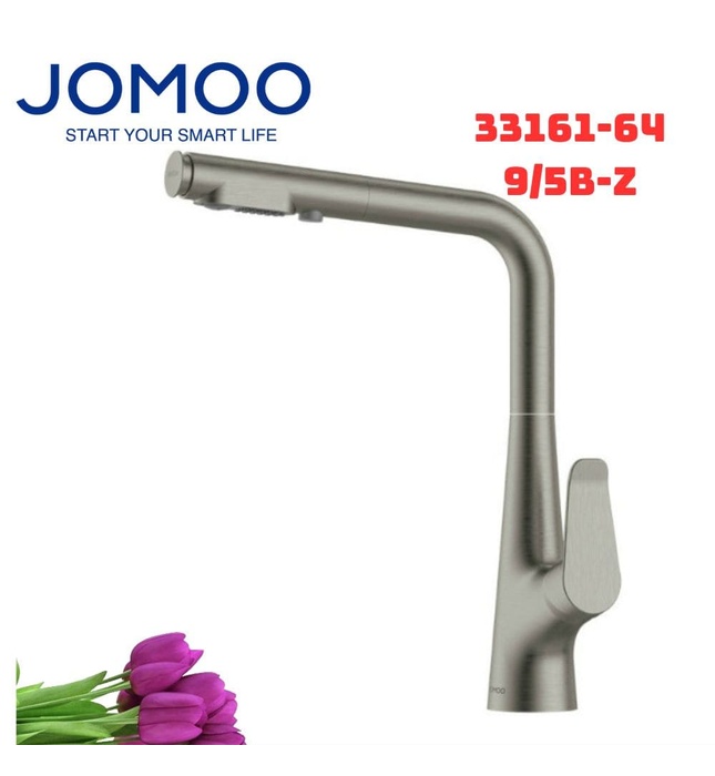 Vòi chậu rửa bát nóng lạnh dây rút Jomoo 33161-649/5B-Z