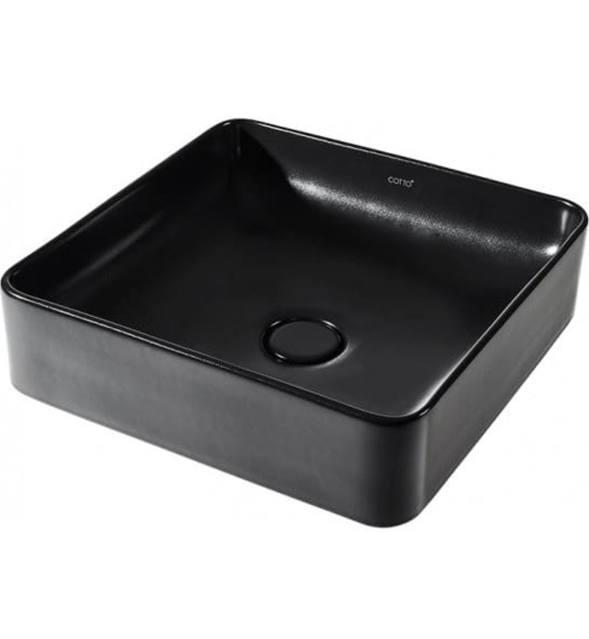 Chậu rửa mặt đặt bàn màu đen mờ COTTO C00341 MBK