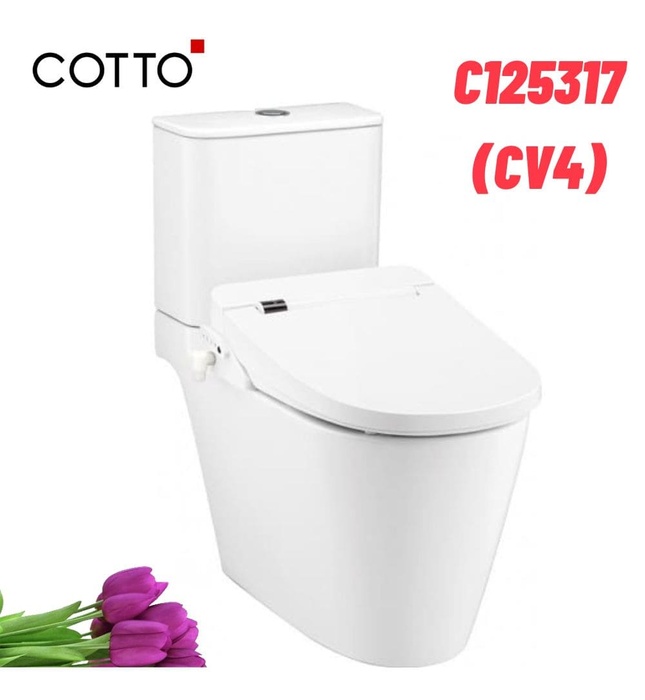 Bàn Cầu 2 Khối Nắp Điện Tử COTTO C125317(CV4)