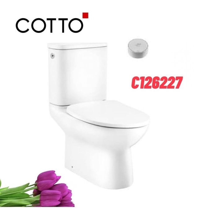 Bàn Cầu 2 Khối Nút Xả Cảm Biến COTTO C126227