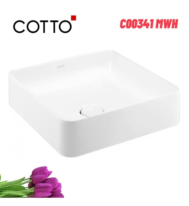 Chậu rửa mặt đặt bàn màu trắng mờ COTTO C00341 MWH