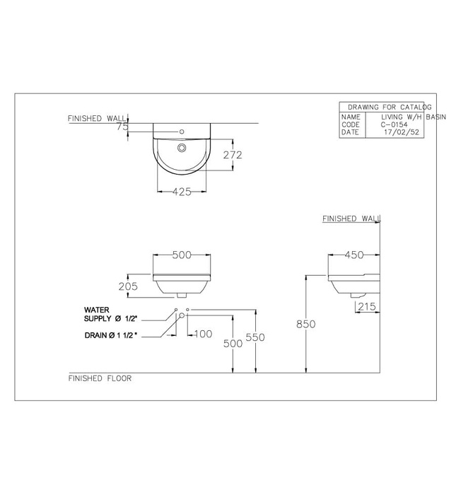 Chậu Rửa Lavabo Treo Tường COTTO C01547