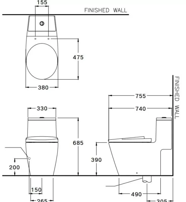 Bàn Cầu 1 Khối COTTO C100207