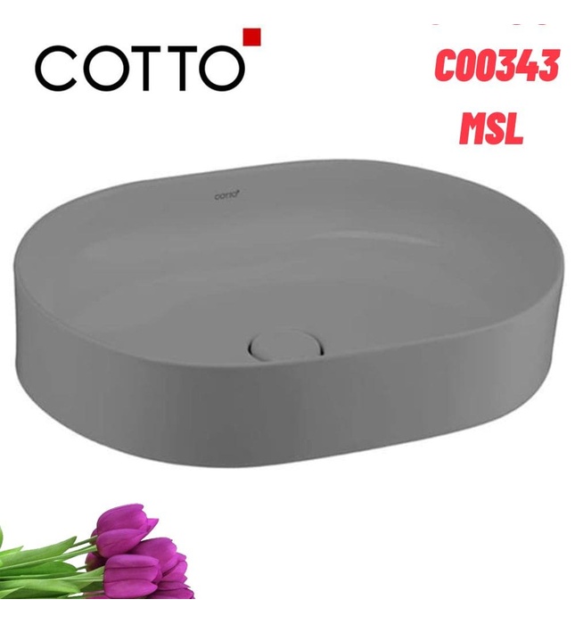 Chậu rửa mặt đặt bàn màu xám mờ COTTO C00343 MSL