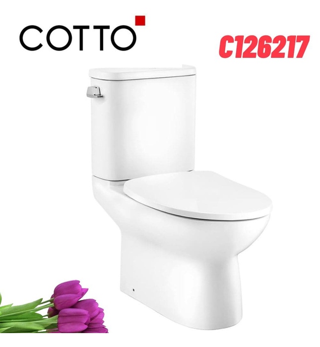 Bàn Cầu 2 Khối Xả Gạt Nắp Êm COTTO C126217