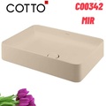 Chậu rửa mặt đặt bàn màu be mờ COTTO C00342 MIR