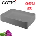 Chậu rửa mặt đặt bàn màu xám mờ COTTO C00342 MSL
