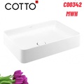 Chậu rửa mặt đặt bàn màu trắng mờ COTTO C00342 MWH