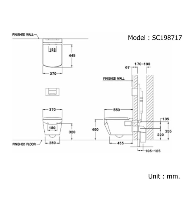Bàn cầu dùng van xả trực tiếp COTTO C124207BI