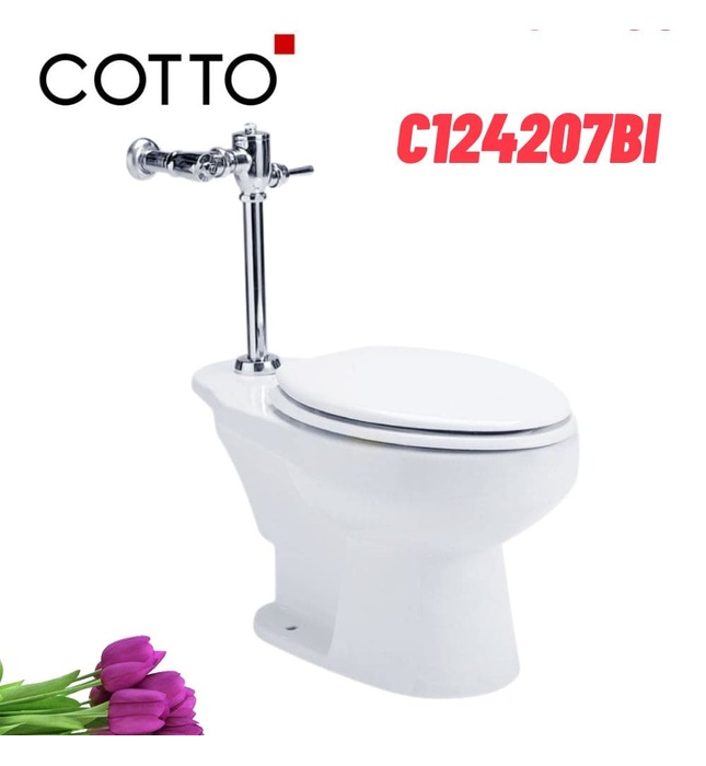 Bàn cầu dùng van xả trực tiếp COTTO C124207BI