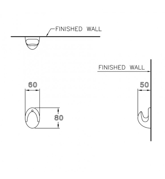 Móc áo đơn sứ Cotto C838