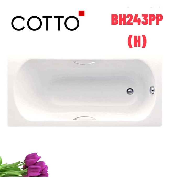 Bồn tắm xây có thanh vịn 1.5m COTTO BH243PP(H)