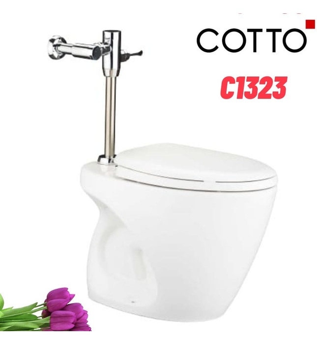 Bàn cầu đặt sàn dùng van xả DUBLE COTTO C1323