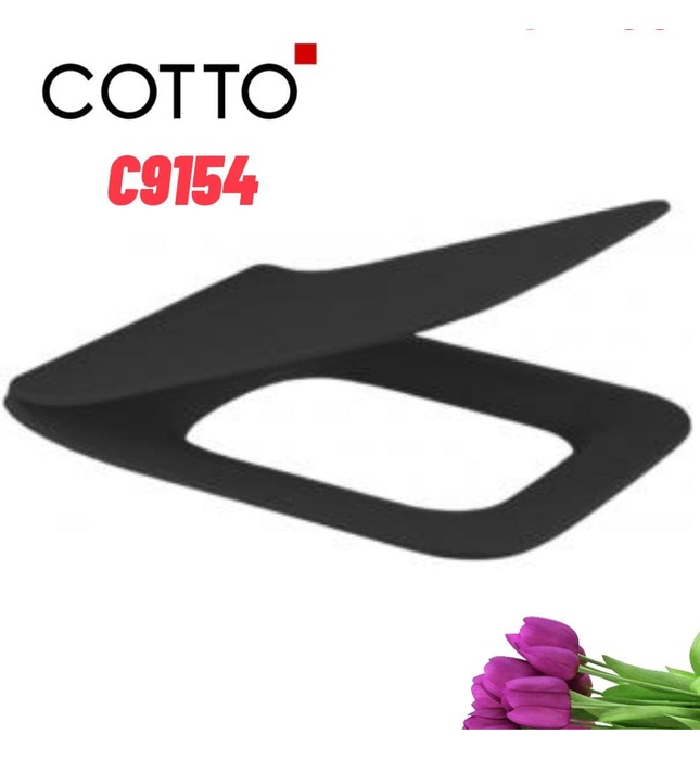 Nắp bồn cầu rơi êm vuông COTTO C9154 MBK màu đen