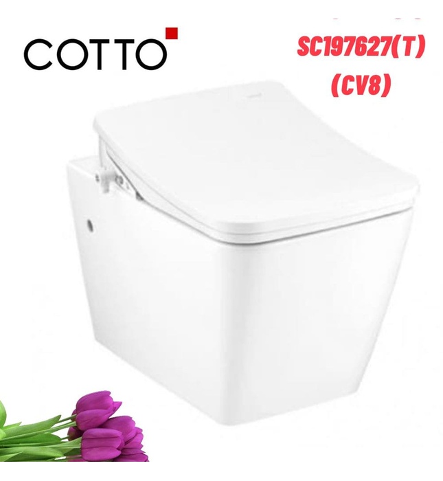 Bàn cầu treo tường nắp rửa điện tử COTTO SC197627(T)(CV8)