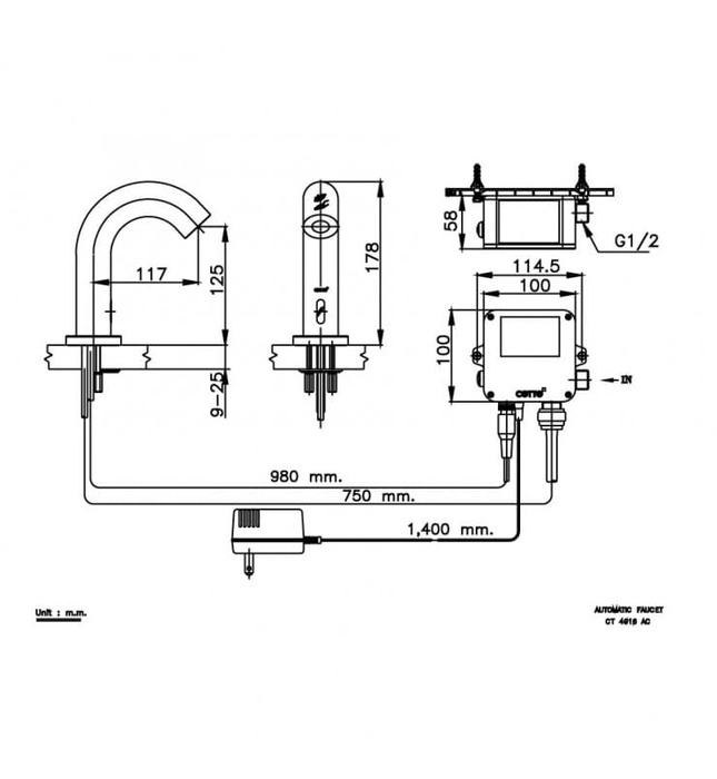 Vòi Rửa Mặt Lavabo Cảm Ứng Lạnh Cotto CT4916AC