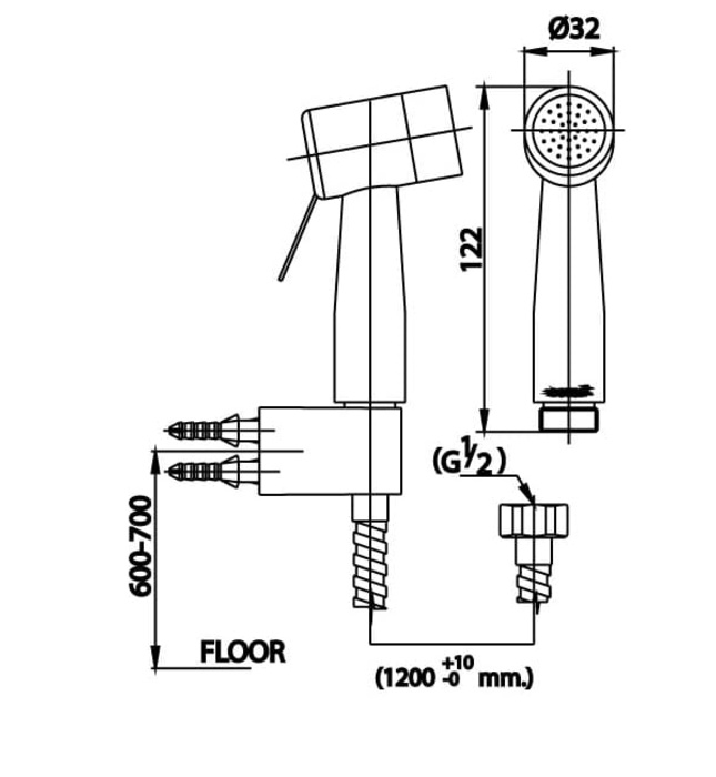 Vòi xịt vệ sinh COTTO CT9901#SA(HM)