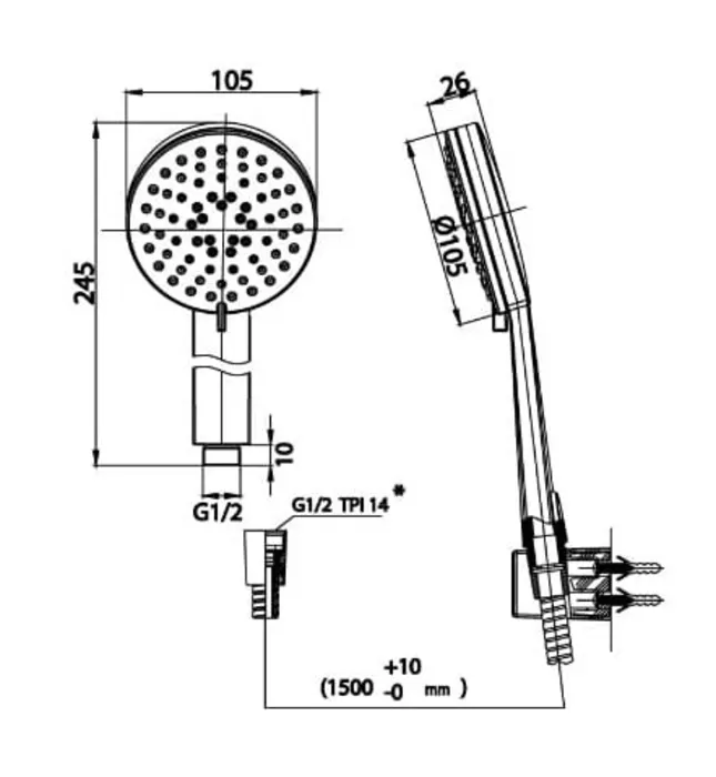Bát sen tắm 3 chế độ COTTO ZH019#BL(HM)