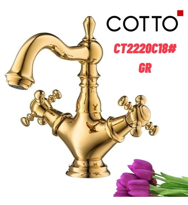 Vòi rửa mặt lavabo nóng lạnh COTTO CT2220C18#GR