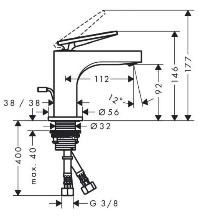 Vòi Lavabo Nóng Lạnh Đức Axor Citterio. 39022250