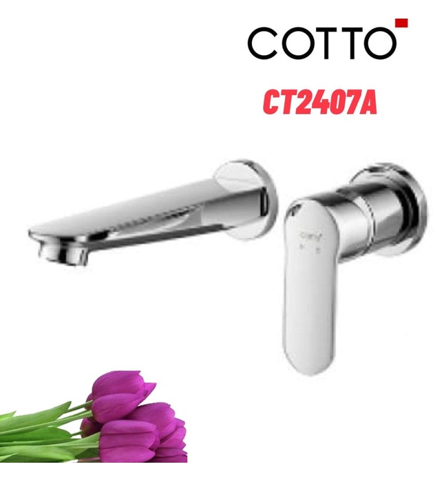 Vòi rửa mặt lavabo nóng lạnh gắn tường COTTO CT2407A