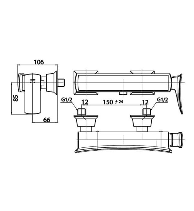 Củ sen tắm nóng lạnh COTTO CT2253A#BLBR